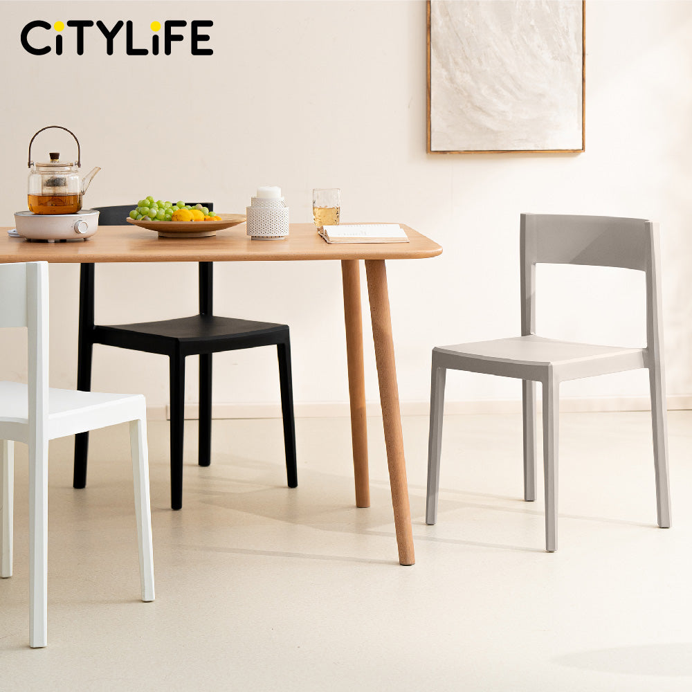 🔥NEW🔥Citylife Nordic Plastic Chair Dining Chair Stackable Home Chair Thickened Coffee Chair Plastic Chair