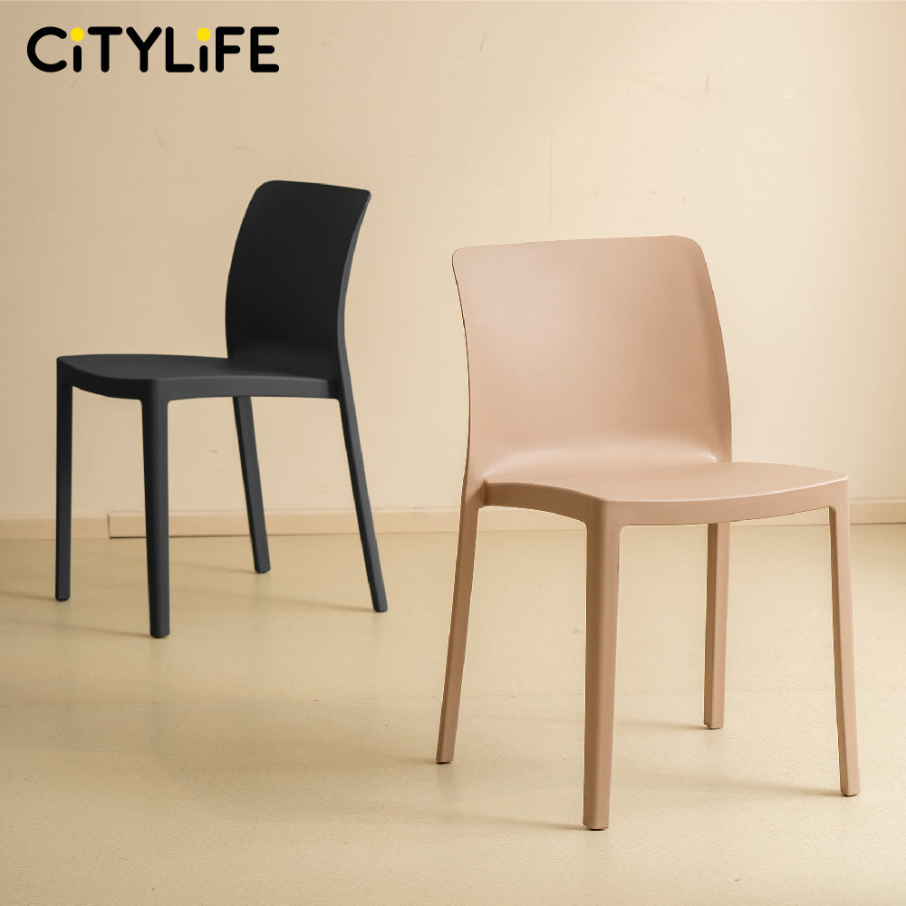 🔥NEW🔥Citylife Nordic Plastic Chair Dining Chair Stackable Home Chair Thickened Coffee Chair Plastic Chair