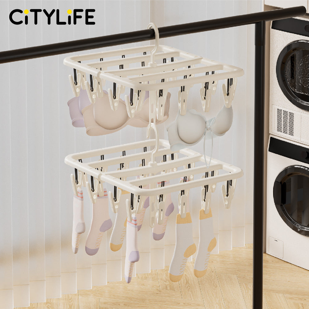 🔥NEW🔥Citylife Windproof Clothes Peg 8/12/24 Hook Socks' Clip Drying Rack Clothes Drying Storage
