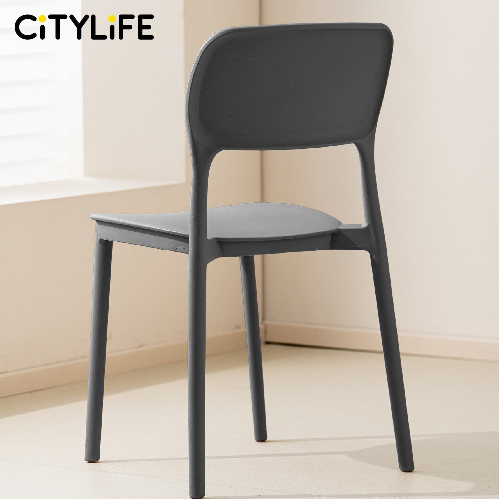 🔥NEW🔥Citylife Nordic Plastic Chair Dining Chair Stackable Home Chair Thickened Coffee Chair Plastic Chair