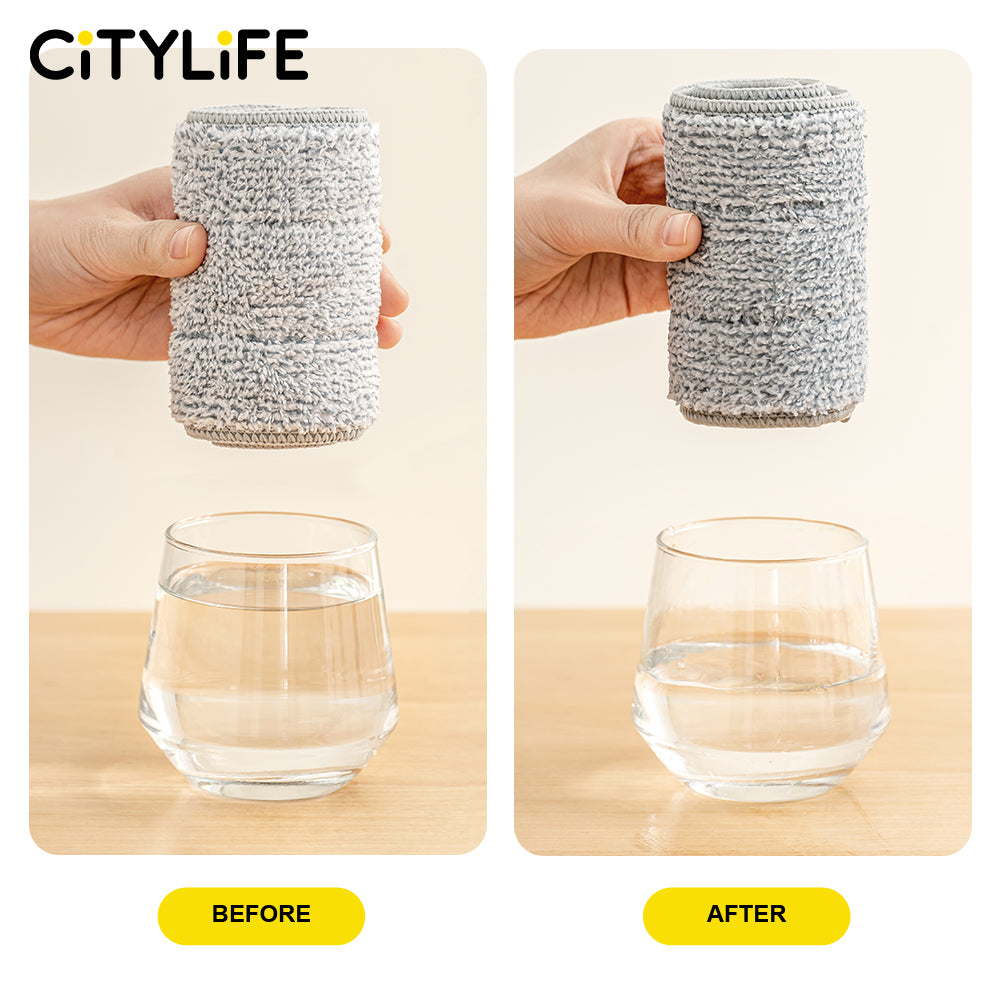 🔥NEW🔥Citylife Lazy Mop Set Hand Free Mop Floor Cleaner Flat Wet Dry Mop 360 Swivel Microfiber Cleaning Tool