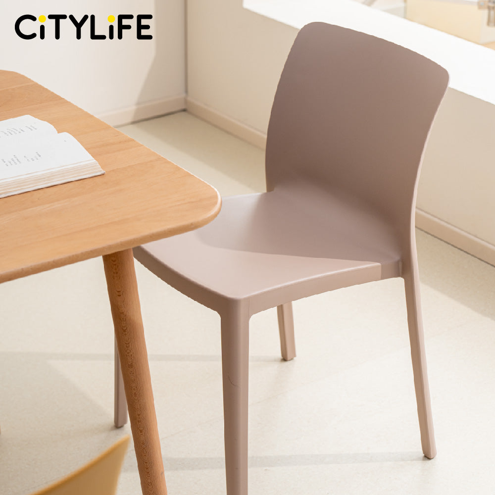 🔥NEW🔥Citylife Nordic Plastic Chair Dining Chair Stackable Home Chair Thickened Coffee Chair Plastic Chair