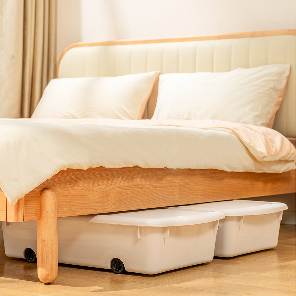 Citylife 36L Underbed Storage Box With Wheels Dormitory Quilt Sorting Box Double-sided Lid