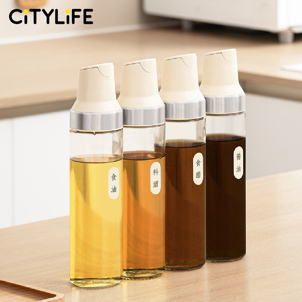 Citylife 695ml Glass Bottle Oil Sprayer Sauce Bottle Glass Storage Bottles for Oil and Vinegar Creative Oil Dispenser