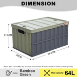 Citylife 64L Collapsible Storage Box Crate with Lid Folding Storage Box with Cover Panel for Home Outdoor X-6275