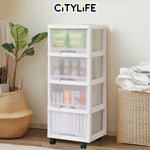 Citylife 72L 4 Tier Storage Cabinet Space Saving Drawer Cabinet Organizer With Wheels G-5021