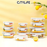 (Bundle of 2) Citylife Air-tight Glass Lunch Box Oven Microwave Glass Food Container Bento Box H-84818283