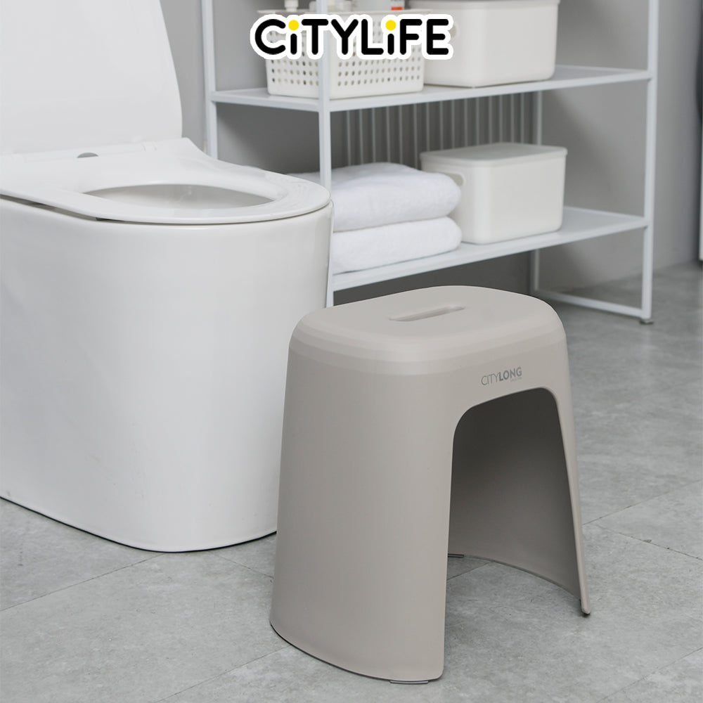 (Bundle of 2) Citylife Foot Stool Sturdy Stackable Bathroom Kitchen Sitting Foot Stool - (Hold Up To 120kg) D-2126