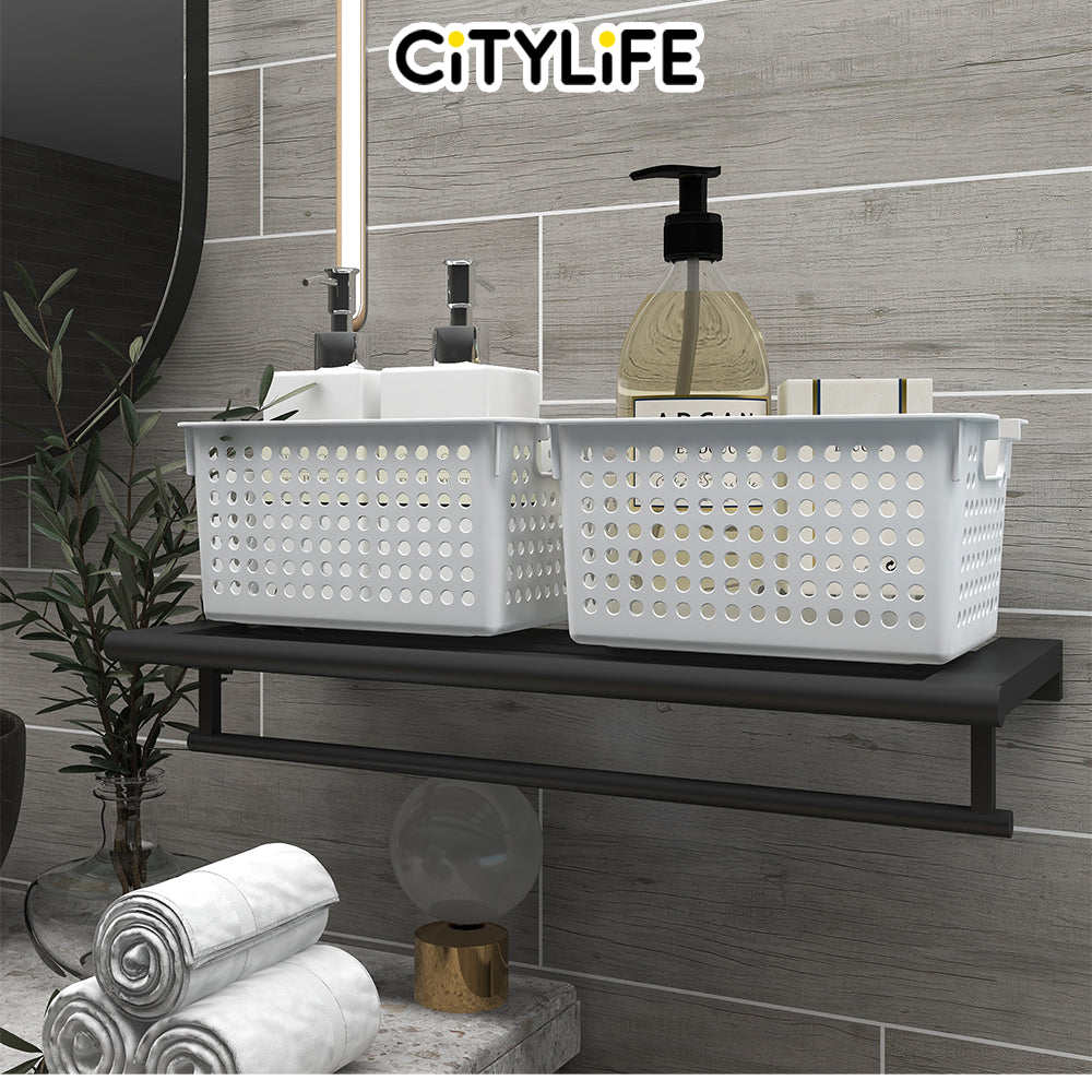 (BUNDLE OF 2) - Citylife Plastic Storage Basket Organizer Toy Storage Kitchen Organizer with handle Basket with holes L-7101020304