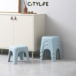 (Bundle of 2) Citylife Foot Stool Sturdy Stackable Bathroom Kitchen Sitting Foot Stool - (Hold Up To 100kg) D-2127