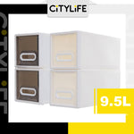 (Bundle of 2) Citylife 9.5L Stackable Storage Chest Drawers box Home Organizer Drawer Plastic Cabinet G-5200