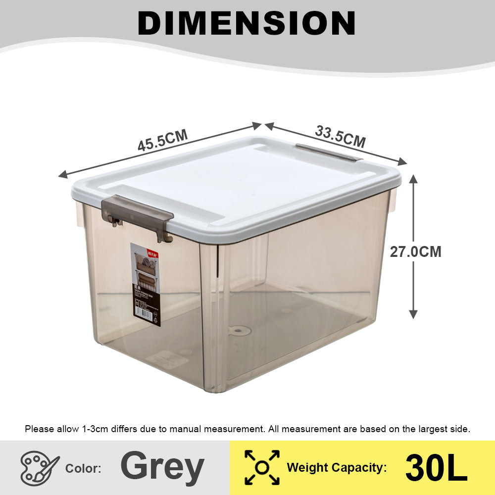 Citylife 30L Widea Transparent Storage Box Stackable Storage Container Box - XL X-6325