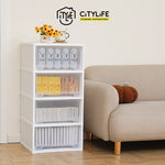 Citylife 108L 4 Tier Drawers Multi-Purpose Modular Cabinet W/O Wheels G-5090