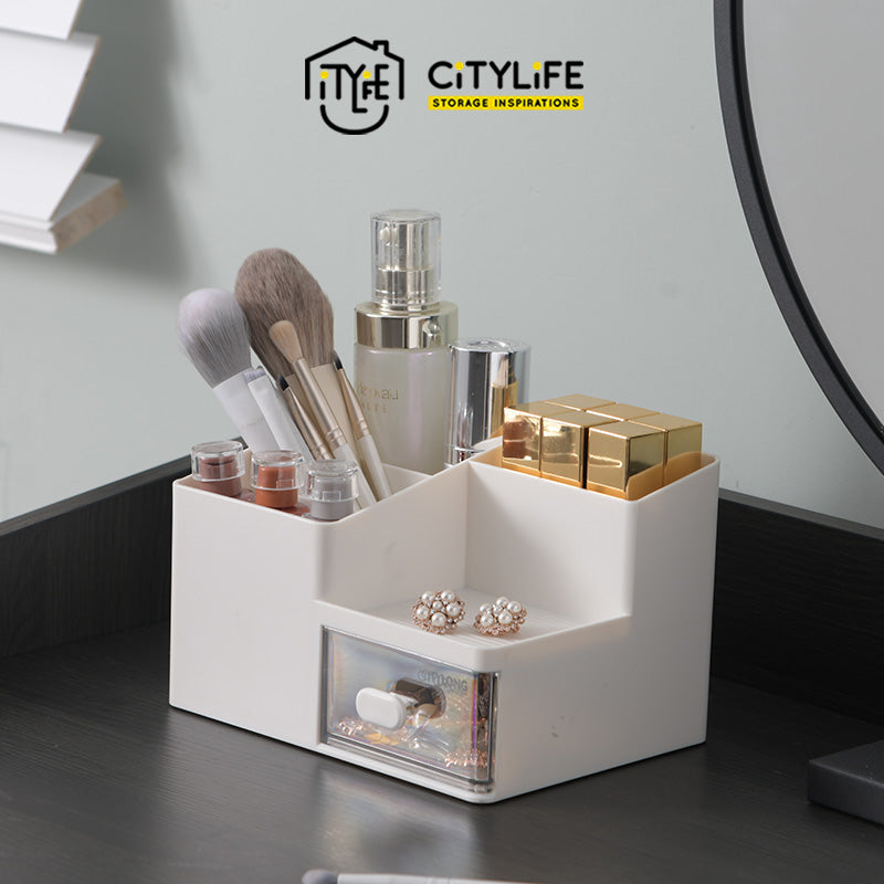 Citylife 1.6L Multi-Purpose Brick Desktop Mini Cabinet Storage Drawers Desk Organizer H-7288