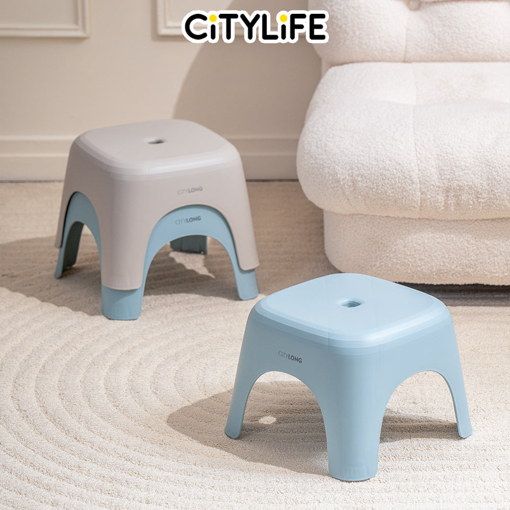 (Bundle of 2) Citylife Sturdy Stackable Picnic Gathering Cuboid Sitting Stool Chair Hold Up To 120kg D-213233