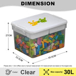 Citylife 16L/43L Plastic Storage Box With Building Baseplate Lid Container With Extra Compartment Tray X-60151617