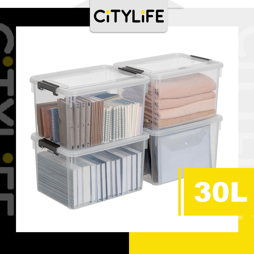 Citylife 30L Widea Transparent Storage Box Stackable Storage Container Box - XL X-6325