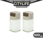 Citylife 100ml Press-Type Quantitative Salt Shaker Each Press 0.5g Seasoning Container Glass Household Quantitative Salt Bottle H-9459