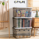 Citylife 55L Widea Transparent Storage Box Stackable Storage Large Container Box With Wheels X-6320