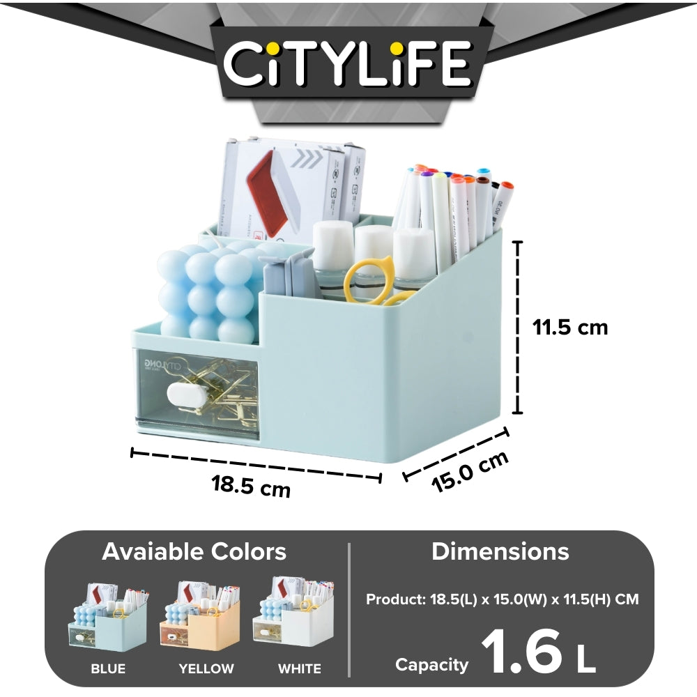 Citylife 1.6L Cosmetics Container Stationery Pencil Holder Desktop Organiser H-7288