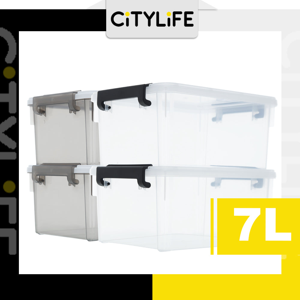 (BUNDLE OF 2) Citylife 7L Widea Transparent Storage Box Stackable Storage Mini Container Box - M X-6318