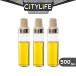 Citylife 500ml Oil Dispenser Bottle Glass Leakproof Kitchen Automatic Vinegar Sauce Condiment Dispenser Olive Oil Container H-9458