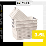 (BUNDLE OF 2) - Citylife Plastic Storage Basket Organizer Toy Storage Kitchen Organizer with handle Basket with holes L-7101020304