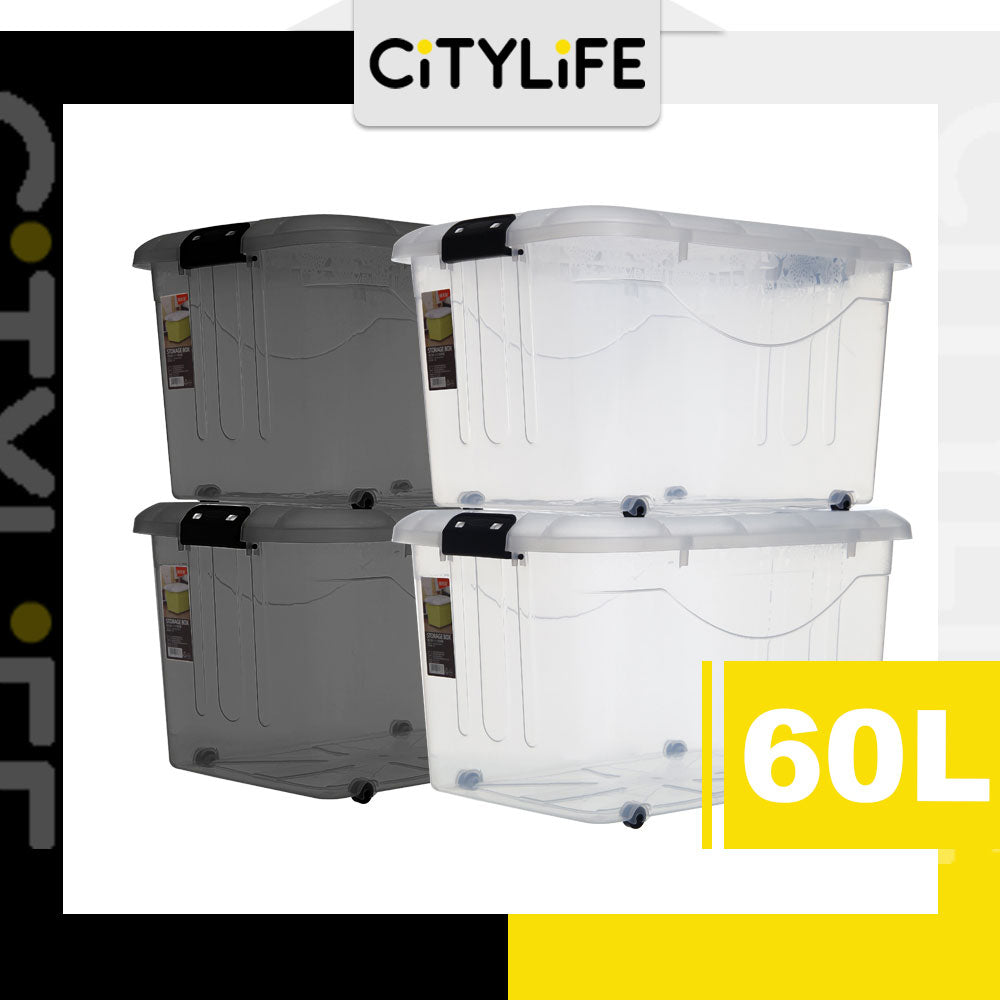 Citylife 60L Large Capacity Stackable Box Storage Container Box With Wheels - L X-6137