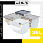 (Bundle of 4) Citylife 35L Front Opening Container Box Stackable Storage Box X-8181