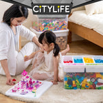 Citylife 43L Transparent Organizer Stackable Storage Container Box With Extra Compartment Tray X-6017