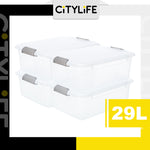 (Bundle of 2) Citylife 29L Transparent Container Box Underbed Stackable Storage X-6342