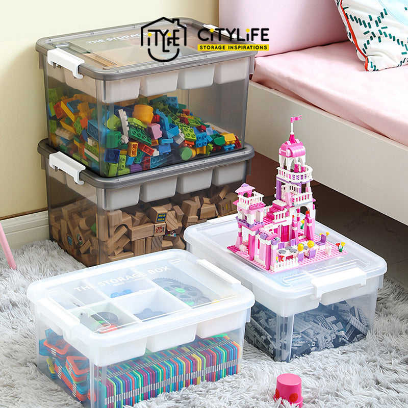 Citylife 30L Multi-Purpose Stackable Storage Container Box With Extra Compartment Tray (L) X-6012