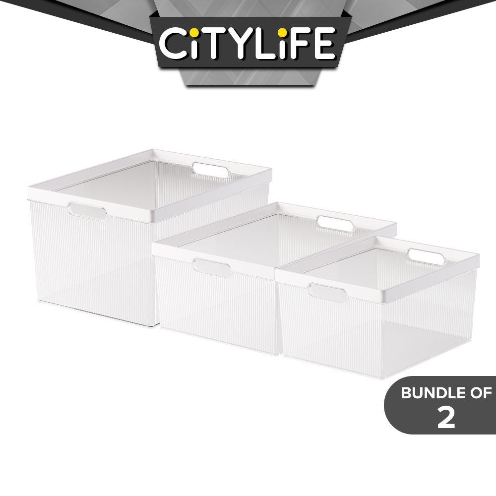(Bundle of 2) Citylife 8-16L Desk Drawer Organizer Box Big Transparent Box Storage Box H-71464748