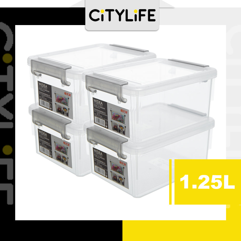 (BUNDLE OF 2) Citylife 1.25L Widea Transparent Storage Box Stackable Storage Mini Container Box - XS X-6315