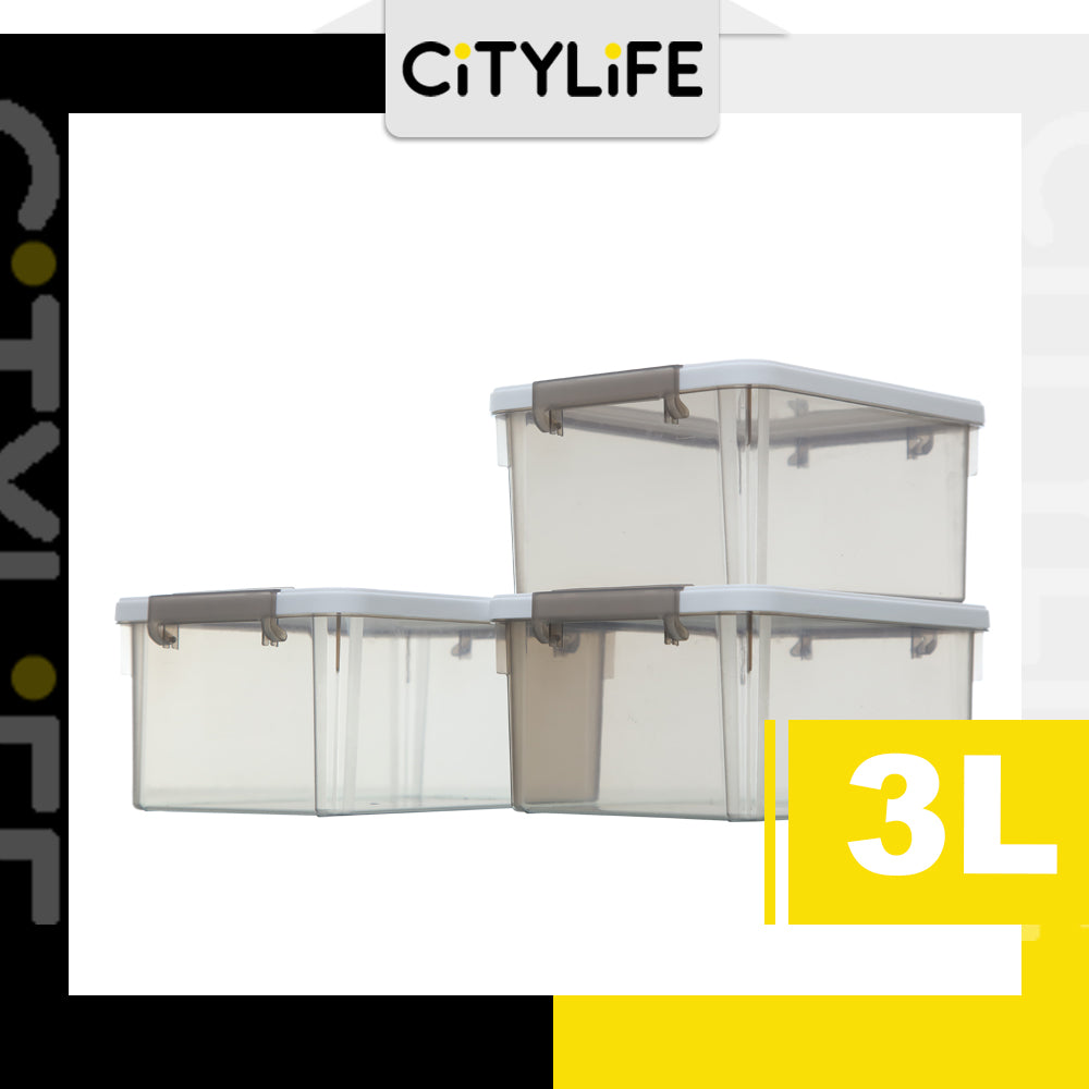 (BUNDLE OF 2) Citylife 3L Widea Transparent Storage Box Stackable Storage Mini Container Box - S X-6317