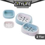 Citylife Soap Box Drain Soap Holder Soap Dish Box Sponge Storage Holder Bathroom Storage Tray H-7011