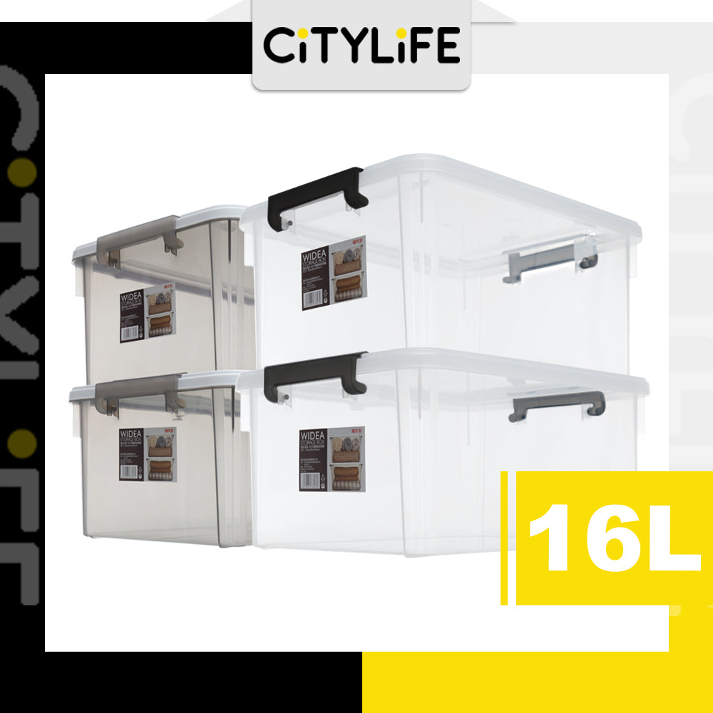 (BUNDLE OF 2) Citylife 16L Widea Transparent Storage Box Stackable Storage Mini Container Box - L X-6319