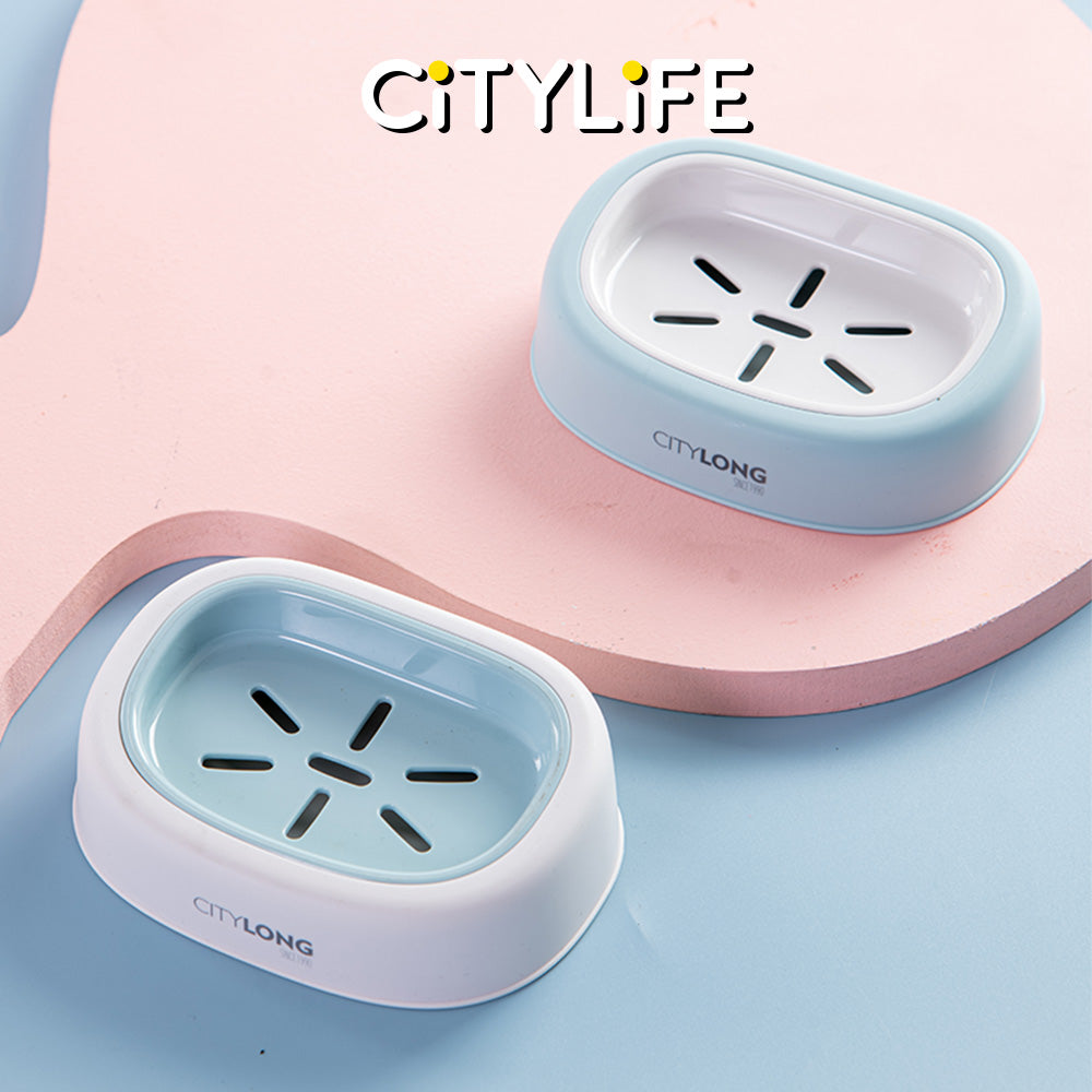 Citylife Soap Box Drain Soap Holder Soap Dish Box Sponge Storage Holder Bathroom Storage Tray H-7011