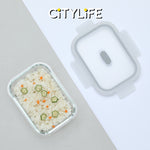 (Gift Pack Bundle) Citylife Air-tight Glass Lunch Box Oven Microwave Glass Food Container Bento Box H-84848586