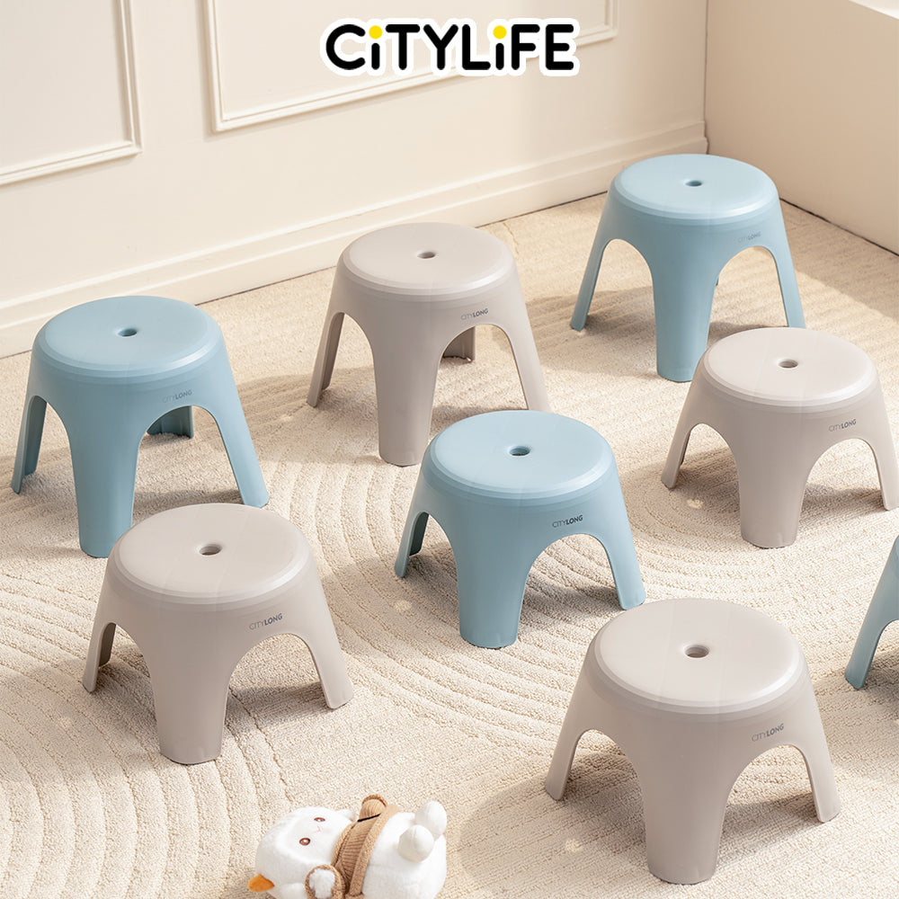 (Bundle of 2) Citylife Sturdy Stackable Picnic Gathering Cuboid Sitting Stool Chair Hold Up To 120kg D-21444546