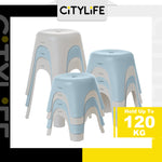 (Bundle of 2) Citylife Sturdy Stackable Picnic Gathering Cuboid Sitting Stool Chair Hold Up To 120kg D-21444546