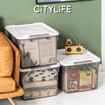 Citylife 55L Widea Transparent Storage Box Stackable Storage Large Container Box With Wheels X-6320