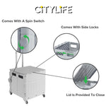 Citylife 50L Large Capacity Collapsible Grocery Shopping Trolley 360 Rotatable wheels ZDC-01(Small)