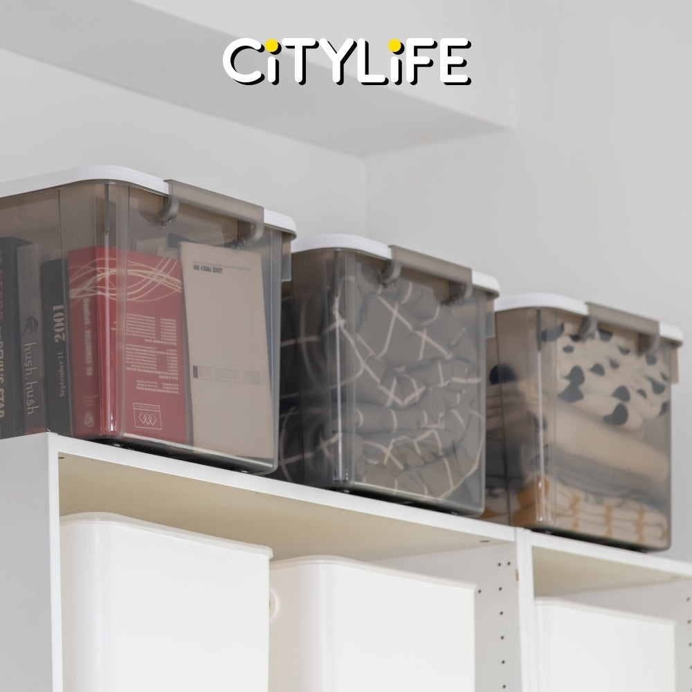 Citylife 55L Widea Transparent Storage Box Stackable Storage Large Container Box With Wheels X-6320