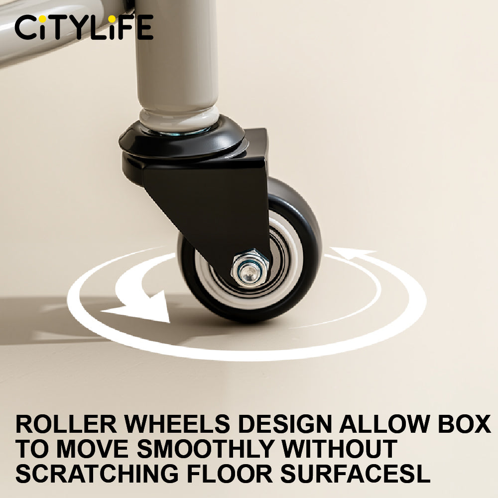 🔥NEW🔥Citylife Swivel Low Roller Seat Stool Children Small Chair Round Stool with Sofa Cushion Foot Pulley Moving