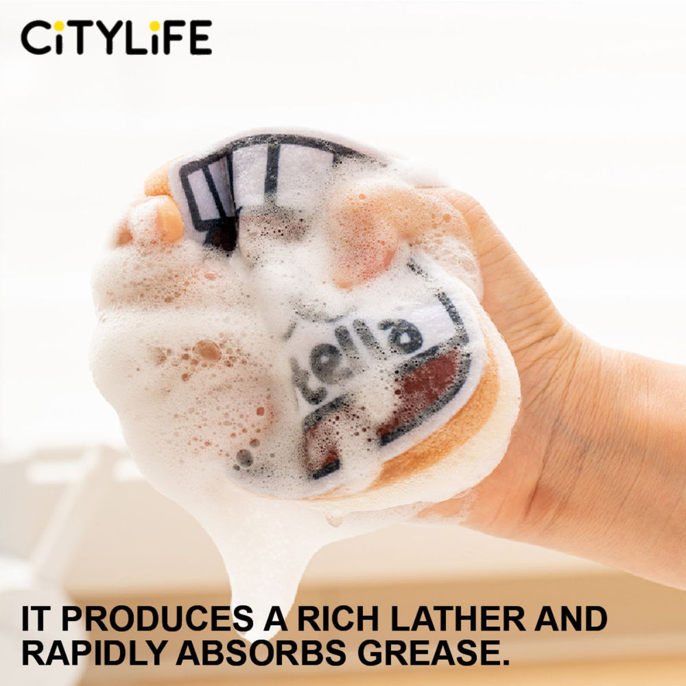 🔥NEW🔥 Citylife Kitchen Sponge Sponge Dual-Side Scrub Sponges for Kitchen Cleaning, Dishwashing