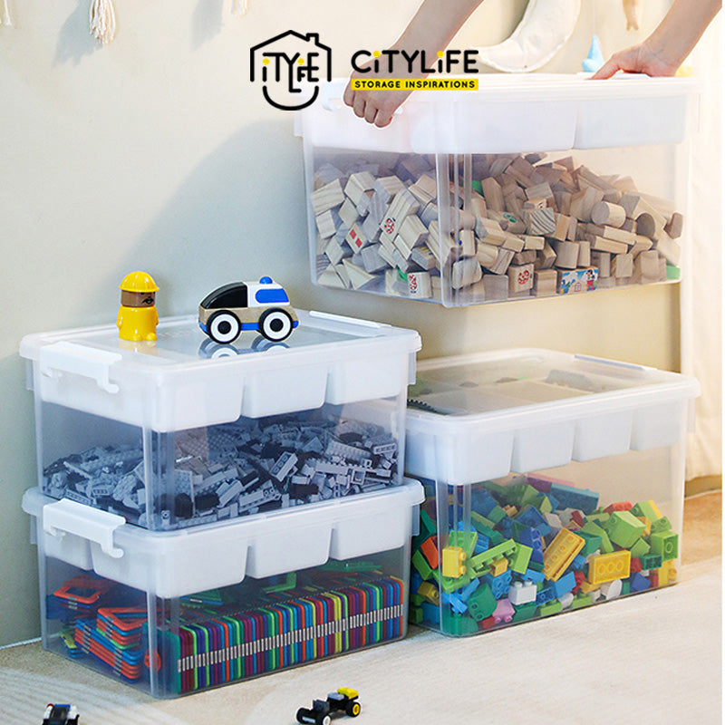 Citylife 16L Multi-Purpose Stackable Storage Container Box With Extra Compartment Tray (M) X-6011