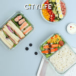 (Gift Pack Bundle) Citylife Air-tight Glass Lunch Box Oven Microwave Glass Food Container Bento Box H-84848586