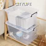 (BUNDLE OF 2) Citylife 33L Transparent Storage Box Stackable Storage Container Box X-6044
