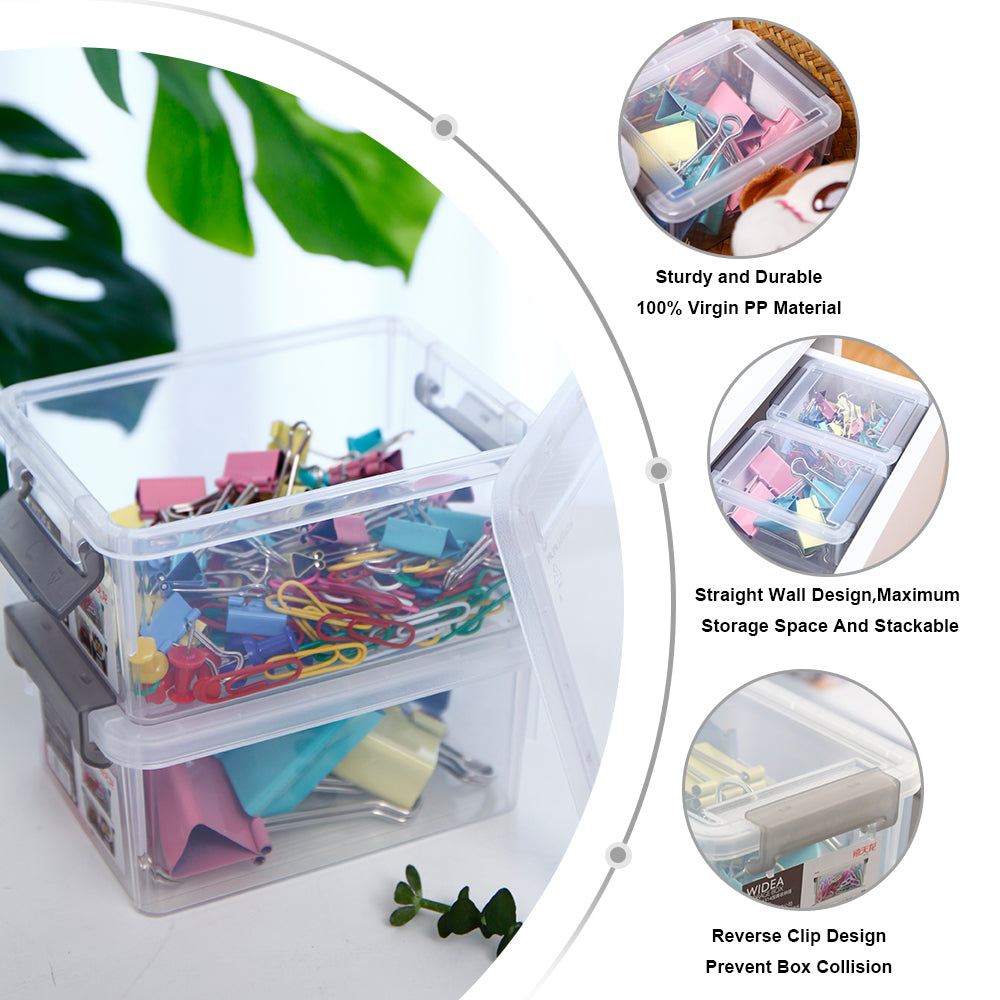 (BUNDLE OF 2) Citylife 0.5L Widea Transparent Storage Box Stackable Storage Mini Container Box - XXS X-6314